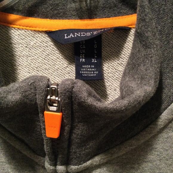Lands’ End French terry zip up sweatshirt jacket L - Picture 2 of 4